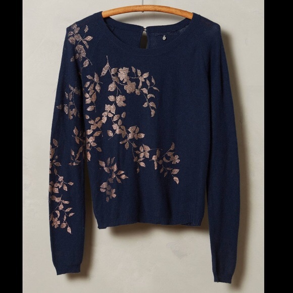 Anthropologie Tops - Anthropologie Foil Print Pullover